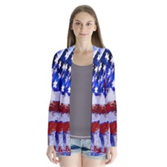 Flag Usa United States Of America Images Independence Day Drape Collar Cardigan by Sapixe
