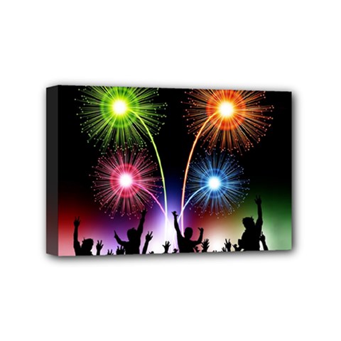 Happy New Year 2017 Celebration Animated 3d Mini Canvas 6  X 4  by Sapixe
