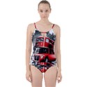 London Bus Cut Out Top Tankini Set View1