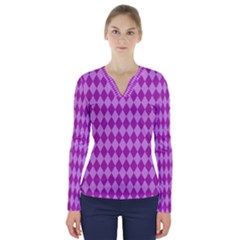 Pink Jess V-neck Long Sleeve Top by jumpercat