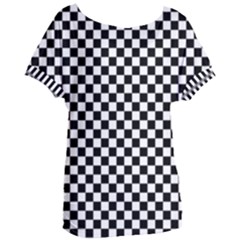Checker Black And White Women s Oversized Tee by jumpercat