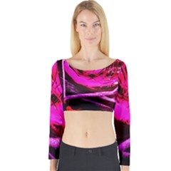 Calligraphy 2 Long Sleeve Crop Top by bestdesignintheworld