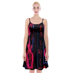 Calligraphy Spaghetti Strap Velvet Dress by bestdesignintheworld