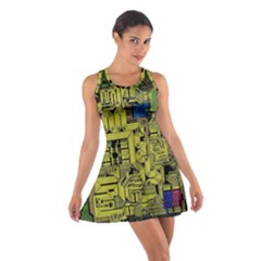 Technology Circuit Board Cotton Racerback Dress by Sapixe