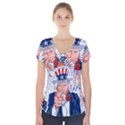United States Of America Celebration Of Independence Day Uncle Sam Short Sleeve Front Detail Top View1