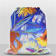 Ceramic Jur And Sunlowers Drawstring Bag (small) by bestdesignintheworld