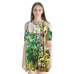 Dscf2188 -- Plant In The Room Shoulder Cutout Velvet One Piece by bestdesignintheworld