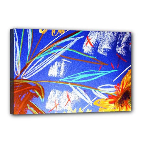 Dscf1385 - Sunflowers In Ceramic Jur Canvas 18  X 12  by bestdesignintheworld