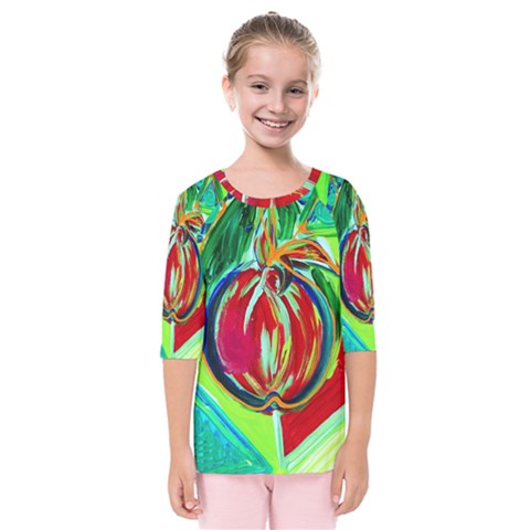 Dscf1458 - Fruits Geometry Kids  Quarter Sleeve Raglan Tee by bestdesignintheworld