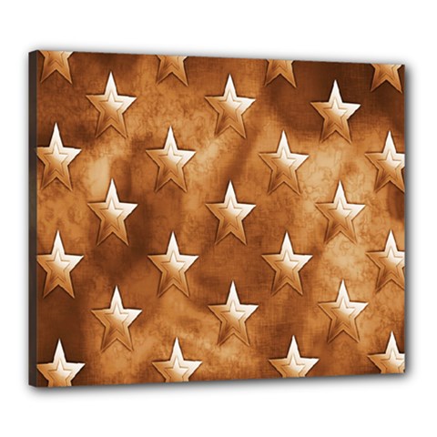 Stars Brown Background Shiny Canvas 24  X 20  by Sapixe