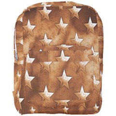 Stars Brown Background Shiny Full Print Backpack by Sapixe