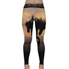 Horses Sunset Photoshop Graphics Classic Yoga Leggings by Sapixe