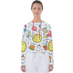 Colorful Doodle Soda Cartoon Set Women s Slouchy Sweat by Sapixe