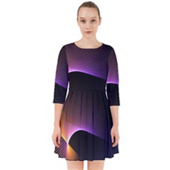 Star Graphic Rays Movement Pattern Smock Dress by Sapixe