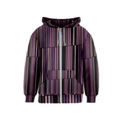 Shades Of Pink And Black Striped Pattern Kids  Zipper Hoodie by yoursparklingshop
