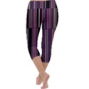 Shades of Pink and Black Striped Pattern Capri Yoga Leggings View4