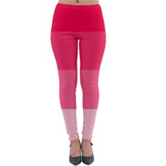 Pink Scarlet Gradient Stripes Pattern Lightweight Velour Leggings by yoursparklingshop