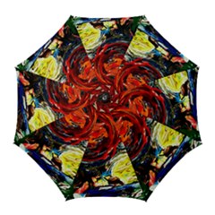 Sunset In A Mountains Golf Umbrellas by bestdesignintheworld
