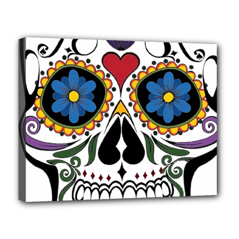 Cranium Sugar Skull Canvas 14  X 11  by StarvingArtisan