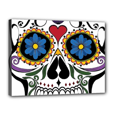 Cranium Sugar Skull Canvas 16  X 12  by StarvingArtisan