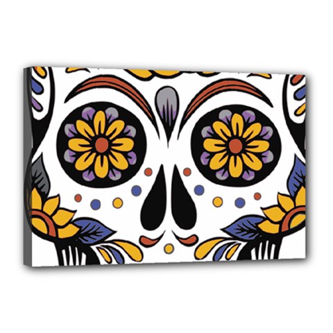 Sugar Skull Canvas 18  X 12  by StarvingArtisan