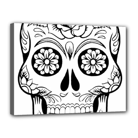 Sugar Skull Canvas 16  X 12  by StarvingArtisan