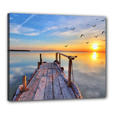 Sunset Lake Beautiful Nature Canvas 24  X 20  by Modern2018
