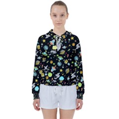 Space Pattern Women s Tie Up Sweat by Valentinaart