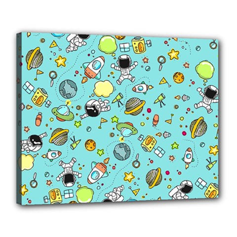 Space Pattern Canvas 20  X 16  by Valentinaart