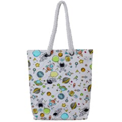 Space Pattern Full Print Rope Handle Tote (small) by Valentinaart