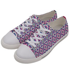 Colorful Folk Pattern Women s Low Top Canvas Sneakers by dflcprints