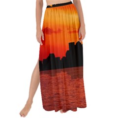 Skyline New York City Sunset Dusk Maxi Chiffon Tie-up Sarong by Simbadda