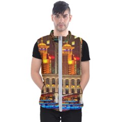 Shanghai Skyline Architecture Men s Puffer Vest by Simbadda
