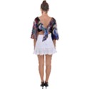 Buckeut In A Blue Jur Tie Back Butterfly Sleeve Chiffon Top View2