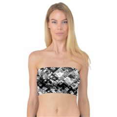 Black And White Patchwork Pattern Bandeau Top by dflcprints