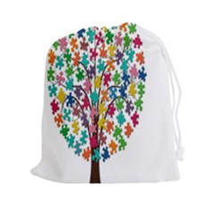 Tree Share Pieces Of The Puzzle Drawstring Pouches (xxl) by Simbadda