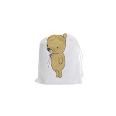 Cute Bear Cartoon Drawstring Pouches (xs)  by Simbadda