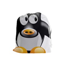 Cow Animal Mammal Cute Tux Drawstring Pouches (large)  by Simbadda