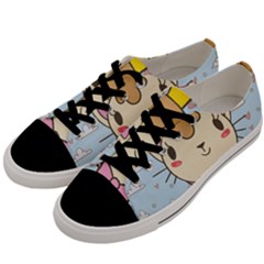 Cat Cloud Heart Texture Kitten Men s Low Top Canvas Sneakers by Simbadda