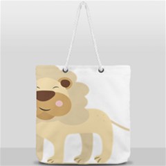 Lion Cute Sketch Funny Full Print Rope Handle Tote (large) by Simbadda