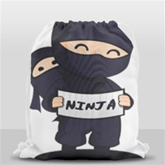Ninja Baby Parent Cartoon Japan Drawstring Bag (small) by Simbadda