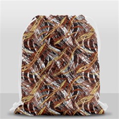 Colorful Wavy Abstract Pattern Drawstring Bag (small) by dflcprints