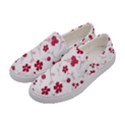 Sweet Shiny Floral Red Women s Canvas Slip Ons View2
