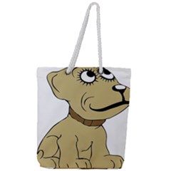 Dog Cute Sitting Puppy Pet Full Print Rope Handle Tote (large) by Nexatart