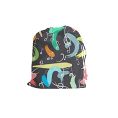 Repetition Seamless Child Sketch Drawstring Pouches (medium)  by Nexatart