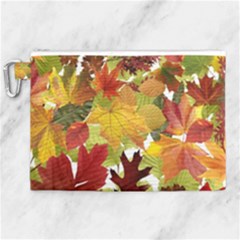 Autumn Fall Leaves Canvas Cosmetic Bag (xl) by LoolyElzayat