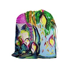 Lilac And Lillies 2 Drawstring Pouches (extra Large) by bestdesignintheworld