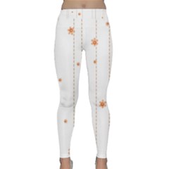 Background Salmon Pink White Motive Classic Yoga Leggings by Sapixe