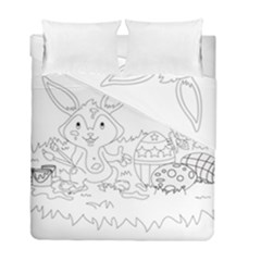 Coloring Picture Easter Easter Bunny Duvet Cover Double Side (full/ Double Size) by Sapixe
