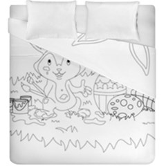 Coloring Picture Easter Easter Bunny Duvet Cover Double Side (king Size) by Sapixe